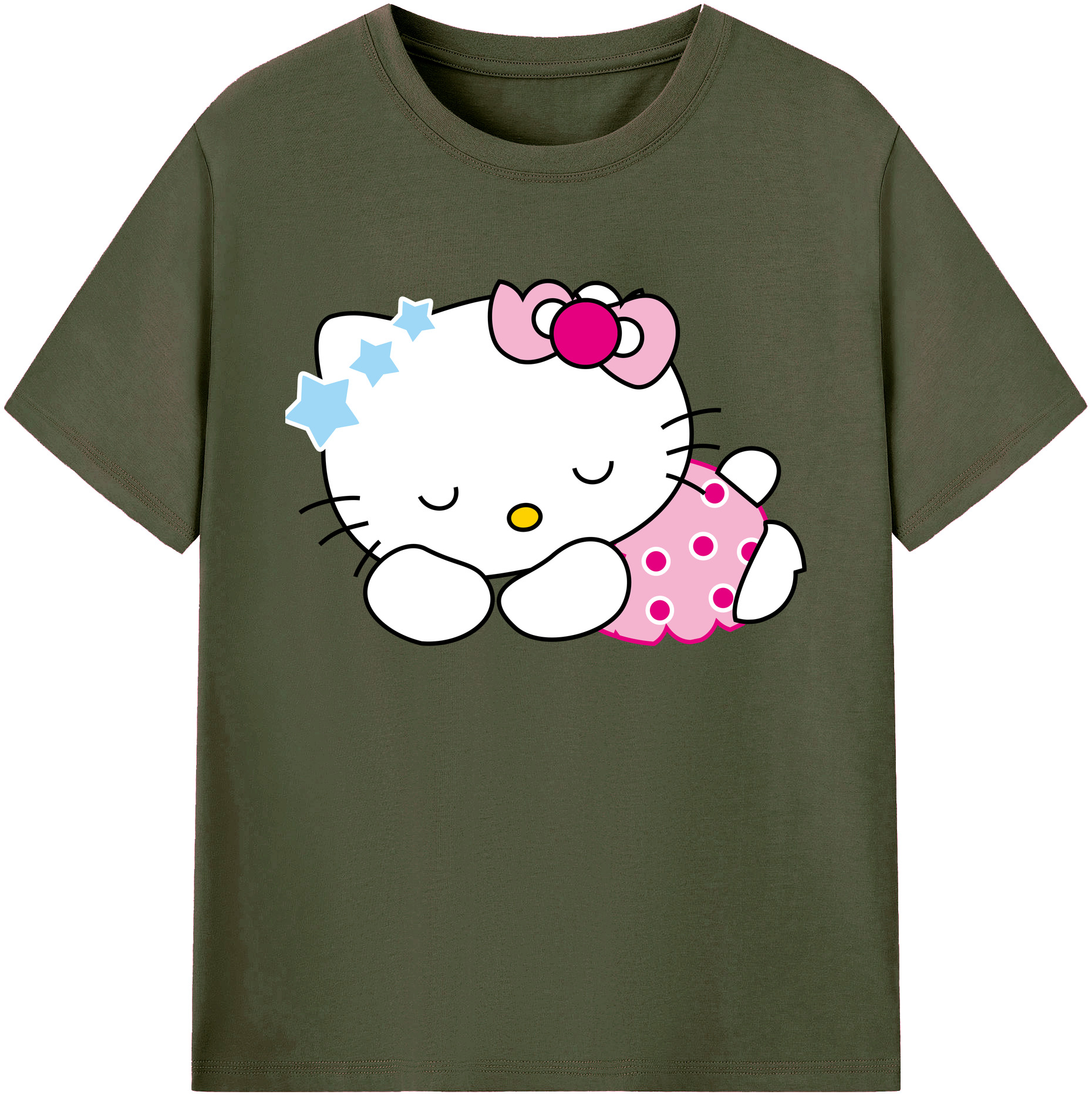 （画像用） Hello Kitty ハローキティ 綿100％ メンズ半袖Tシャツ｜肌触りやわらか＆通気性